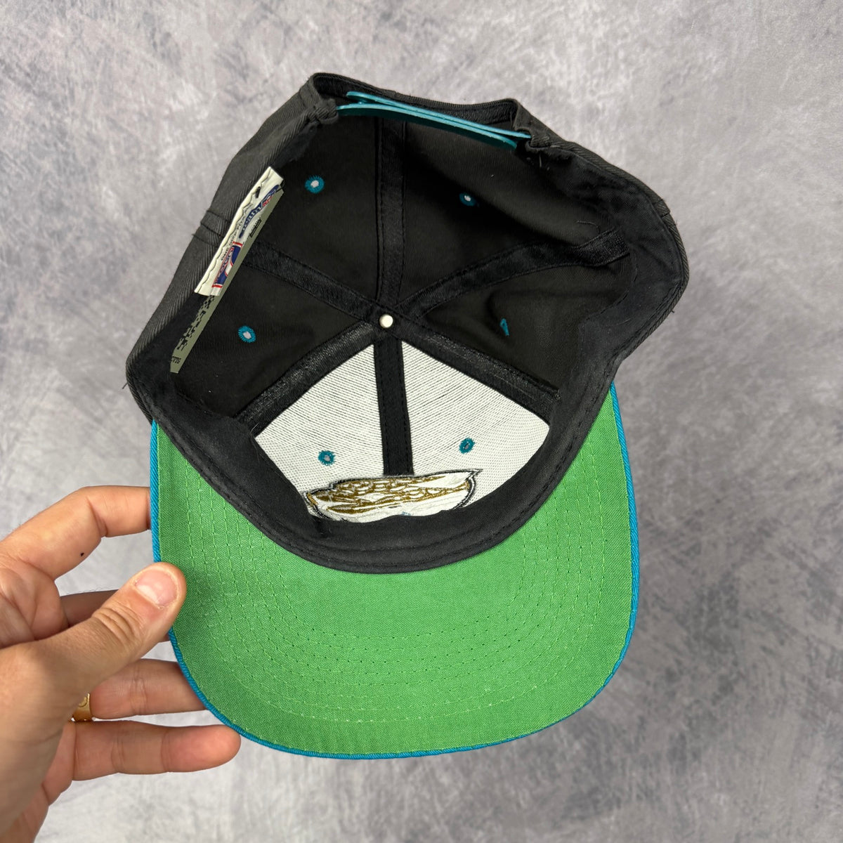90s Black Jacksonville Jaguars Logo 7 Snapback Hat 6859