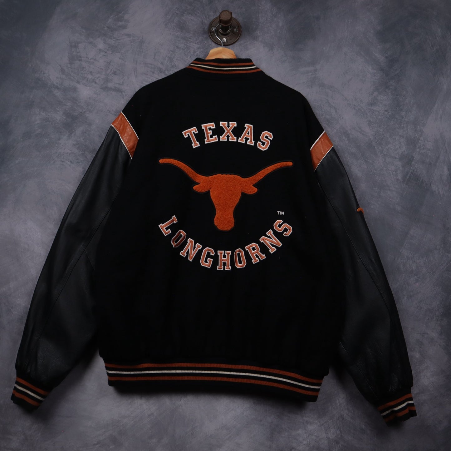 90s Black Texas Longhorns Varsity Jacket 5934