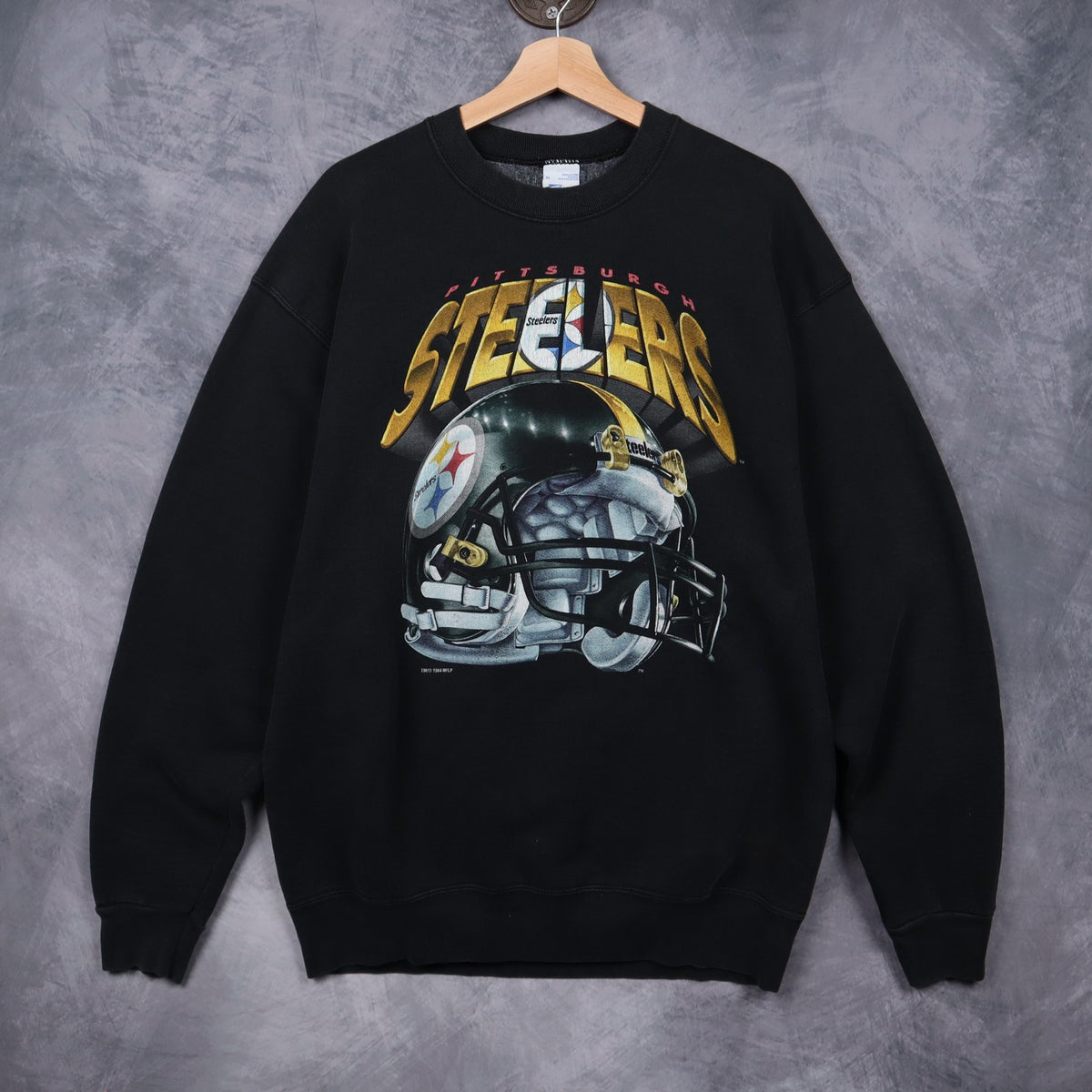 1994 Black Pittsburgh Steelers Helmet Crewneck Sweatshirt 6436