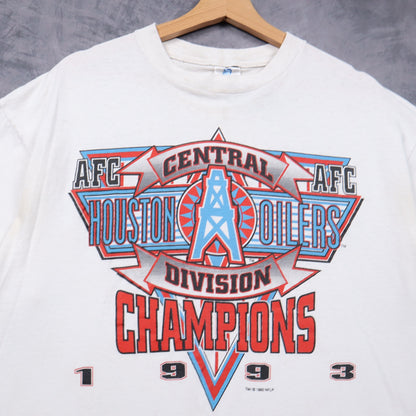 1993 White Houston Oilers AFC Central Division Champions Shirt 6634