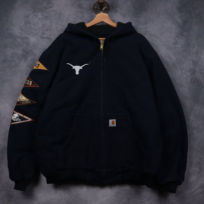 00s Navy Blue Carhartt Texas Longhorns National Champions Hooded Jacket 5902