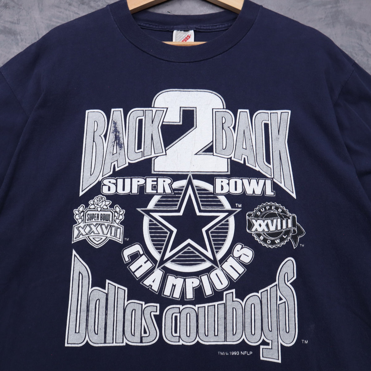 1993 Navy Blue Dallas Cowboys Back 2 Back Super Bowl Champions Shirt 6656