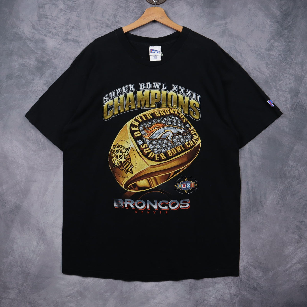 1998 Black Denver Broncos Super Bowl XXXII Champions Shirt 6792