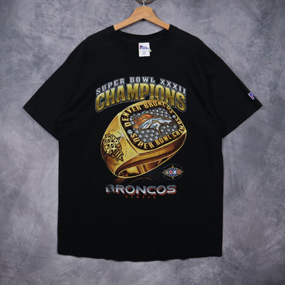 1998 Black Denver Broncos Super Bowl XXXII Champions Shirt 6792
