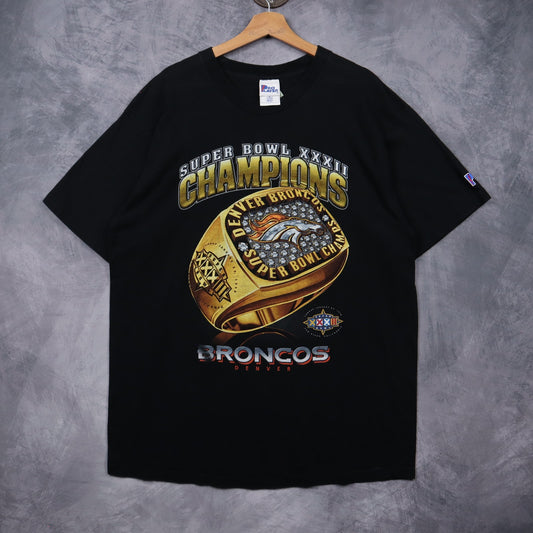 1998 Black Denver Broncos Super Bowl XXXII Champions Shirt 6792