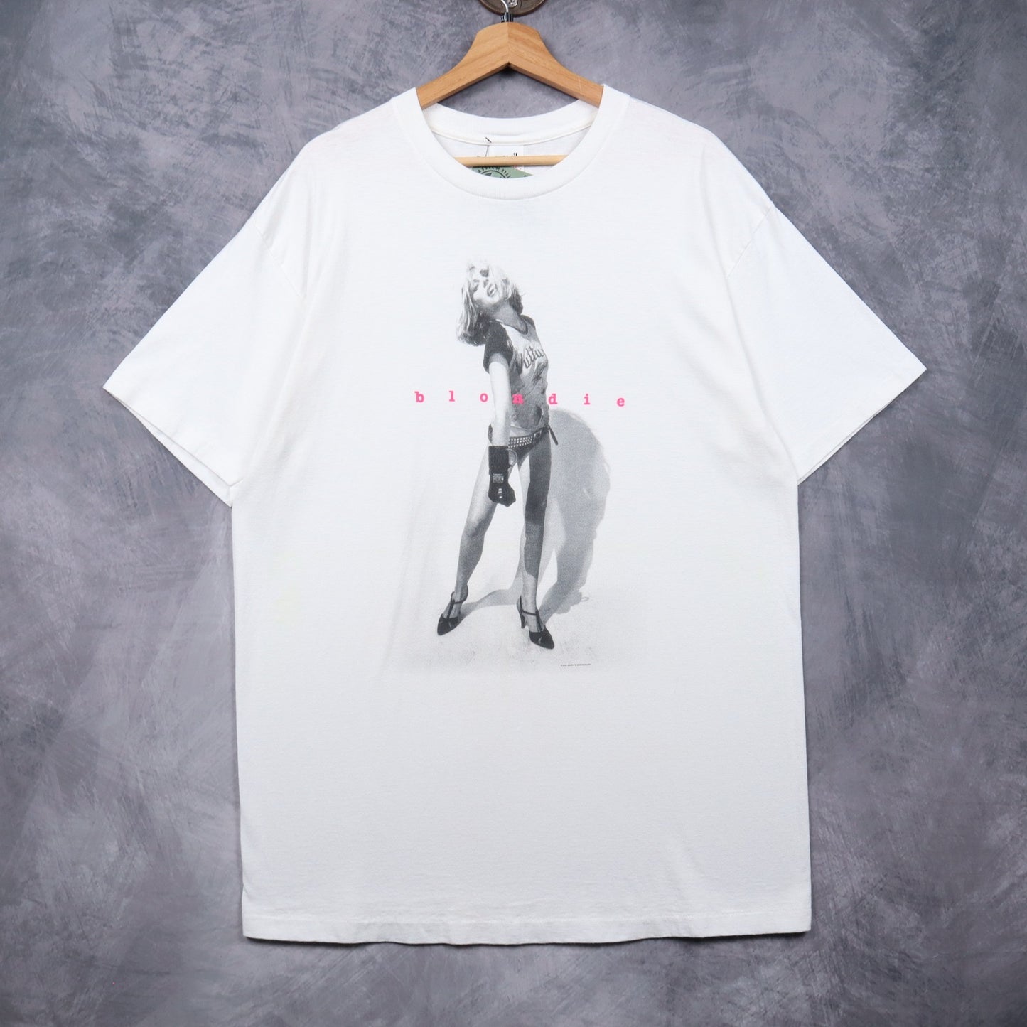 90s White Blondie Band Photo Shirt 4952