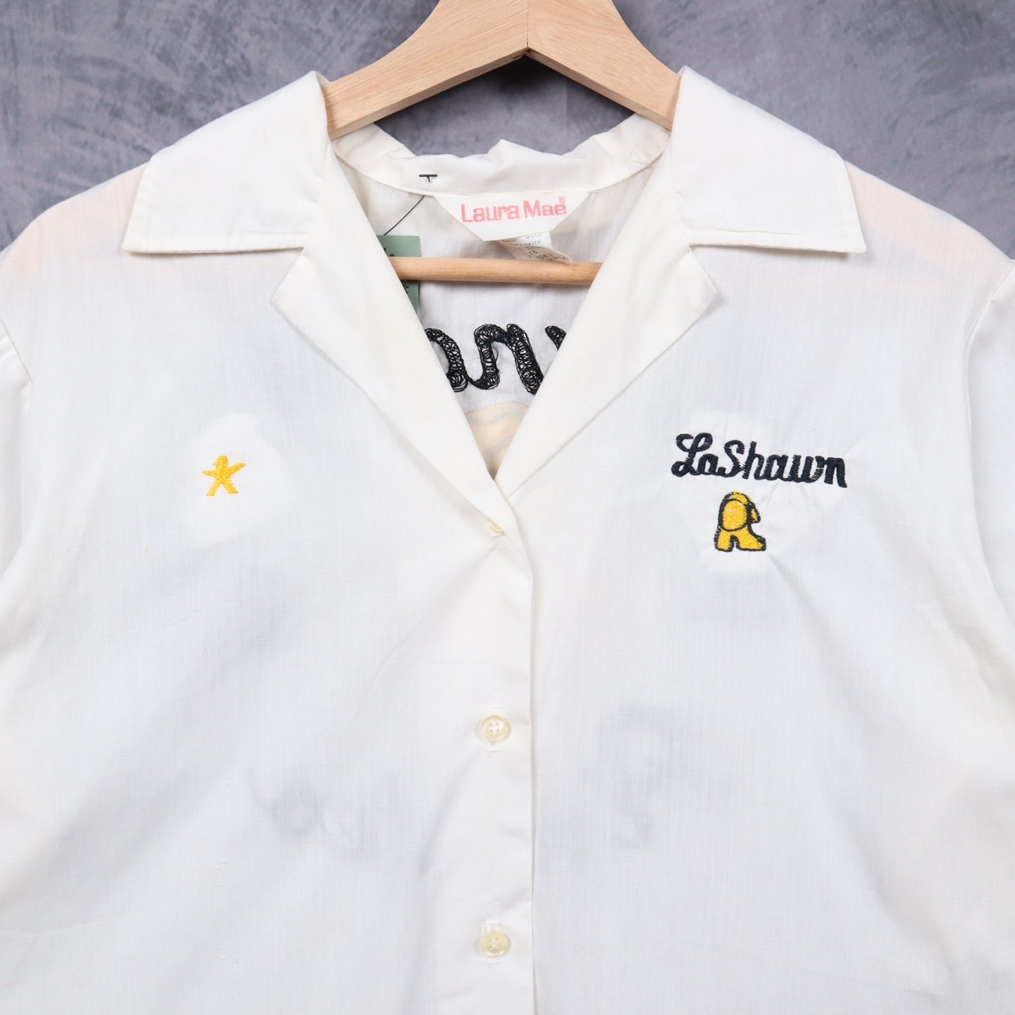 1982 White Crandall Pirettes Chain Stitched Bowling Shirt 4824
