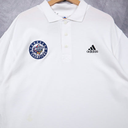 1998 White Yankees World Series Champions Adidas Polo Shirt 4685