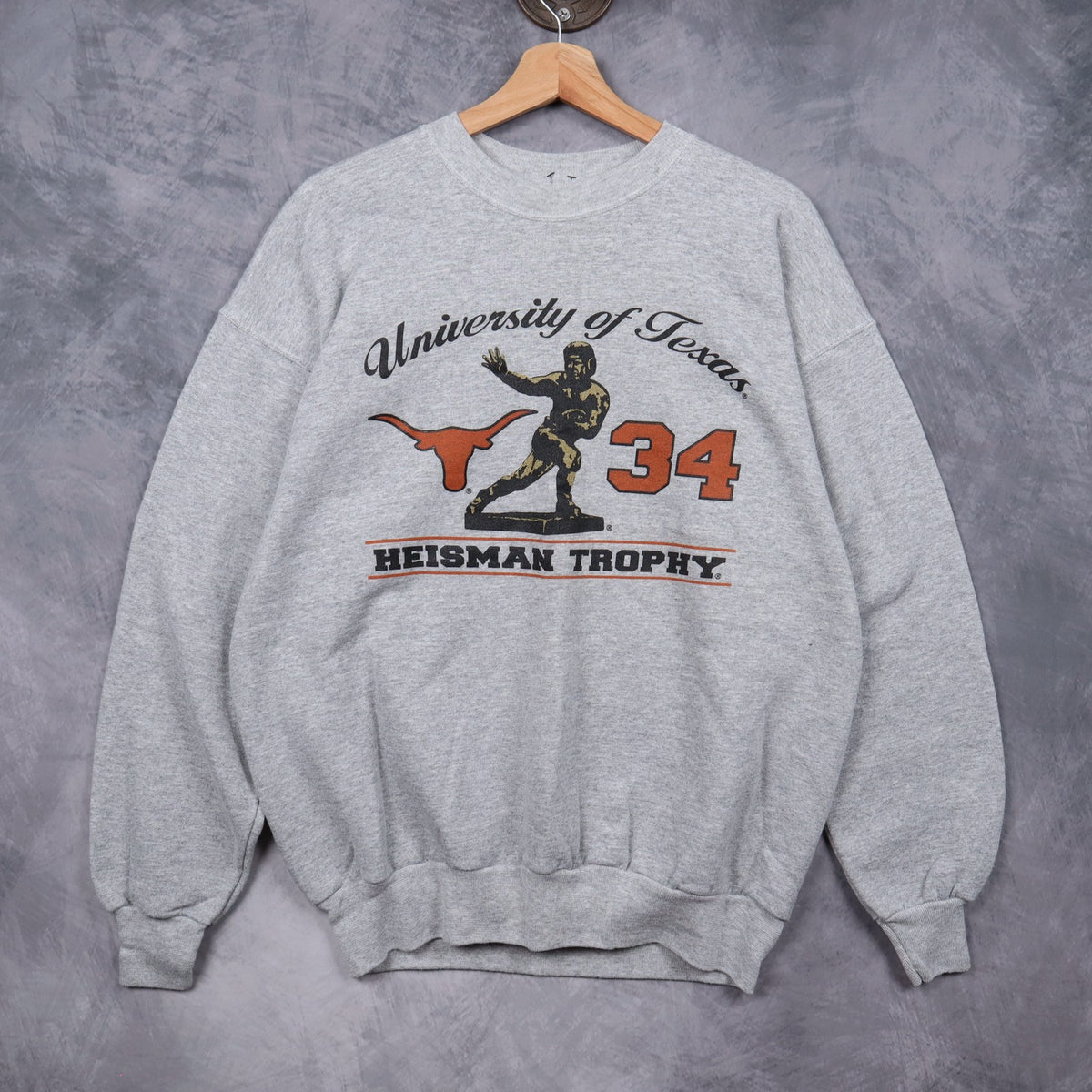 90s Grey University of Texas Heisman Trophy Crewneck Sweatshirt 5723