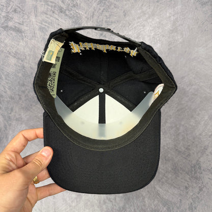 90s Black Pittsburgh Steelers Snapback Hat 6865