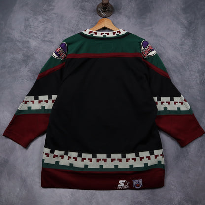 90s Black Phoenix Coyotes Starter Hockey Jersey 4834