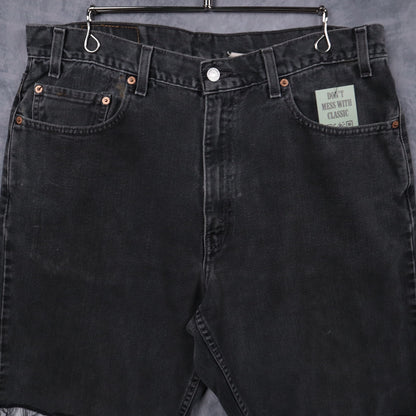 90s Faded Black Levi's 550 Cutoff Denim Shorts 5210