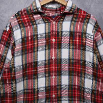 00s Red Plaid Polo Ralph Lauren Flannel Shirt 4705
