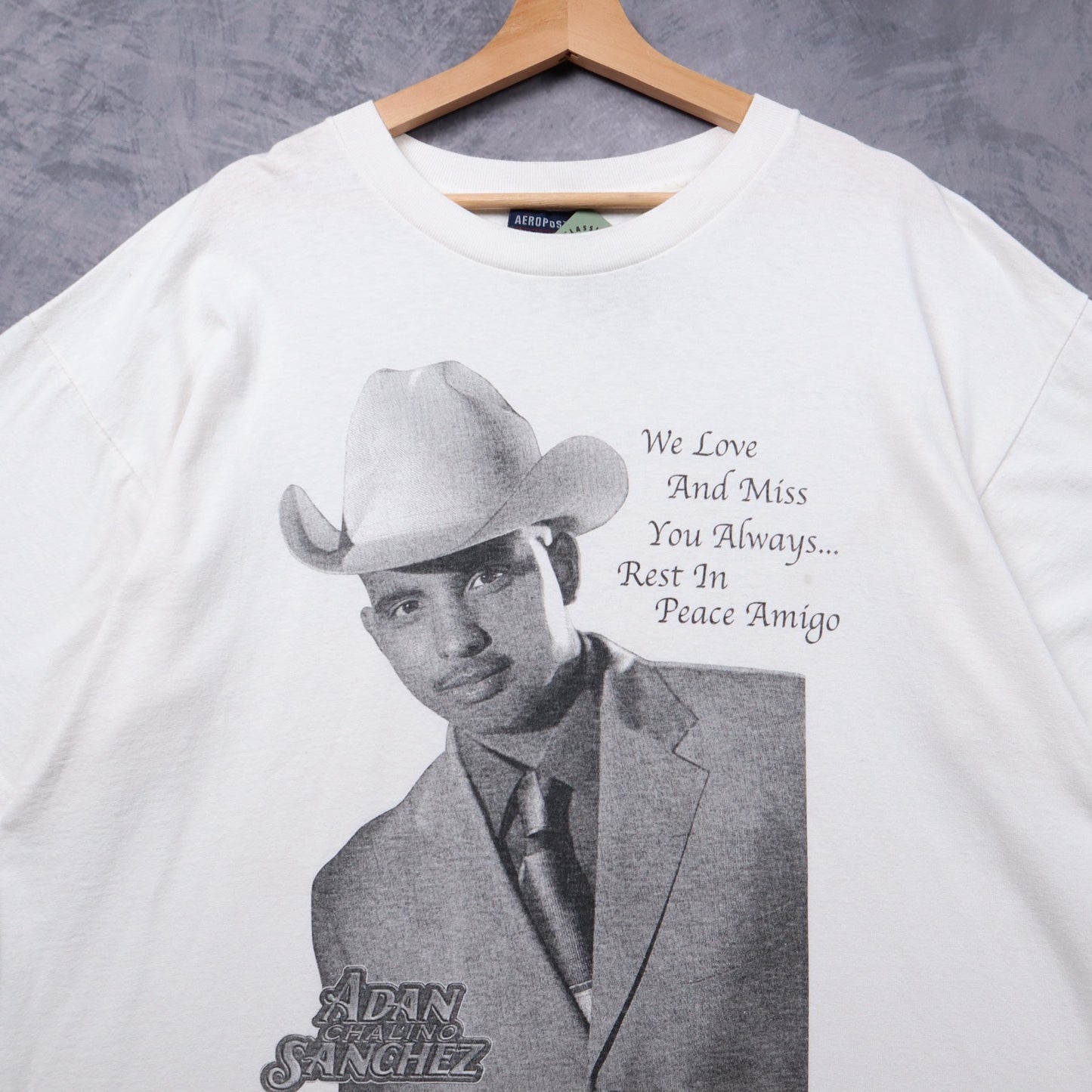 Early 2000s White Adan Chalino Sanchez Memorial Shirt 5342
