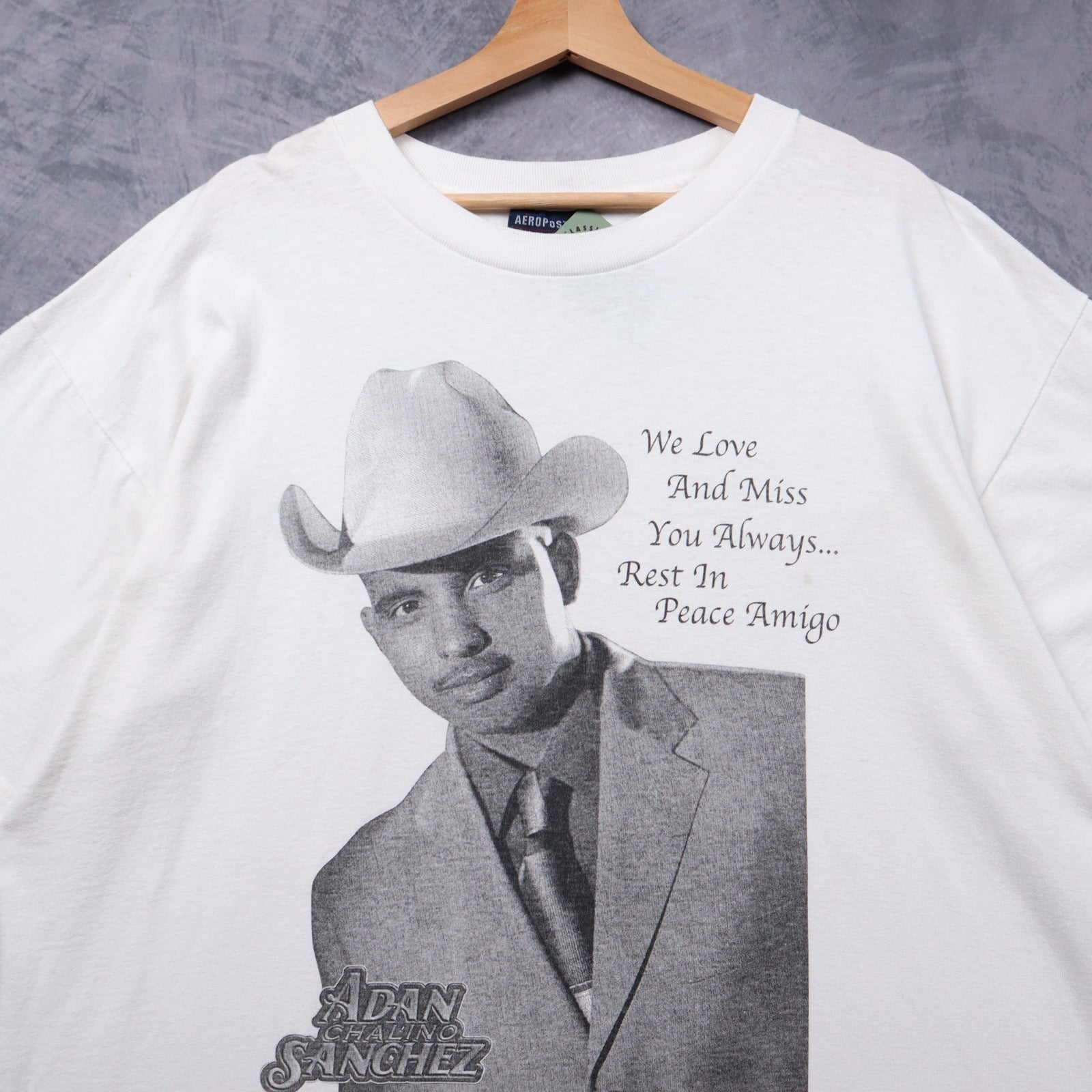 Early 2000s White Adan Chalino Sanchez Memorial Shirt 5342