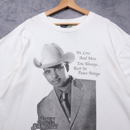 Early 2000s White Adan Chalino Sanchez Memorial Shirt 5342