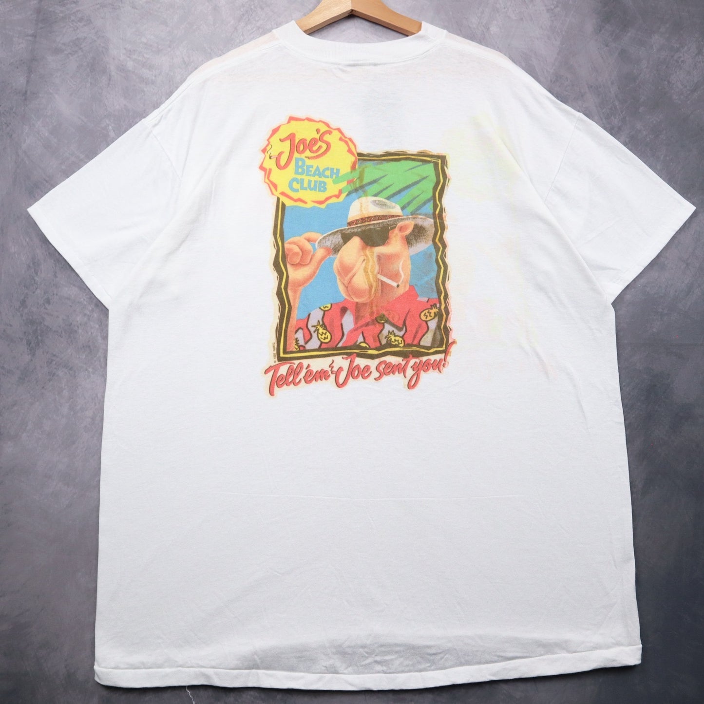 1993 White Joe's Beach Club Camel Pocket Shirt 4658