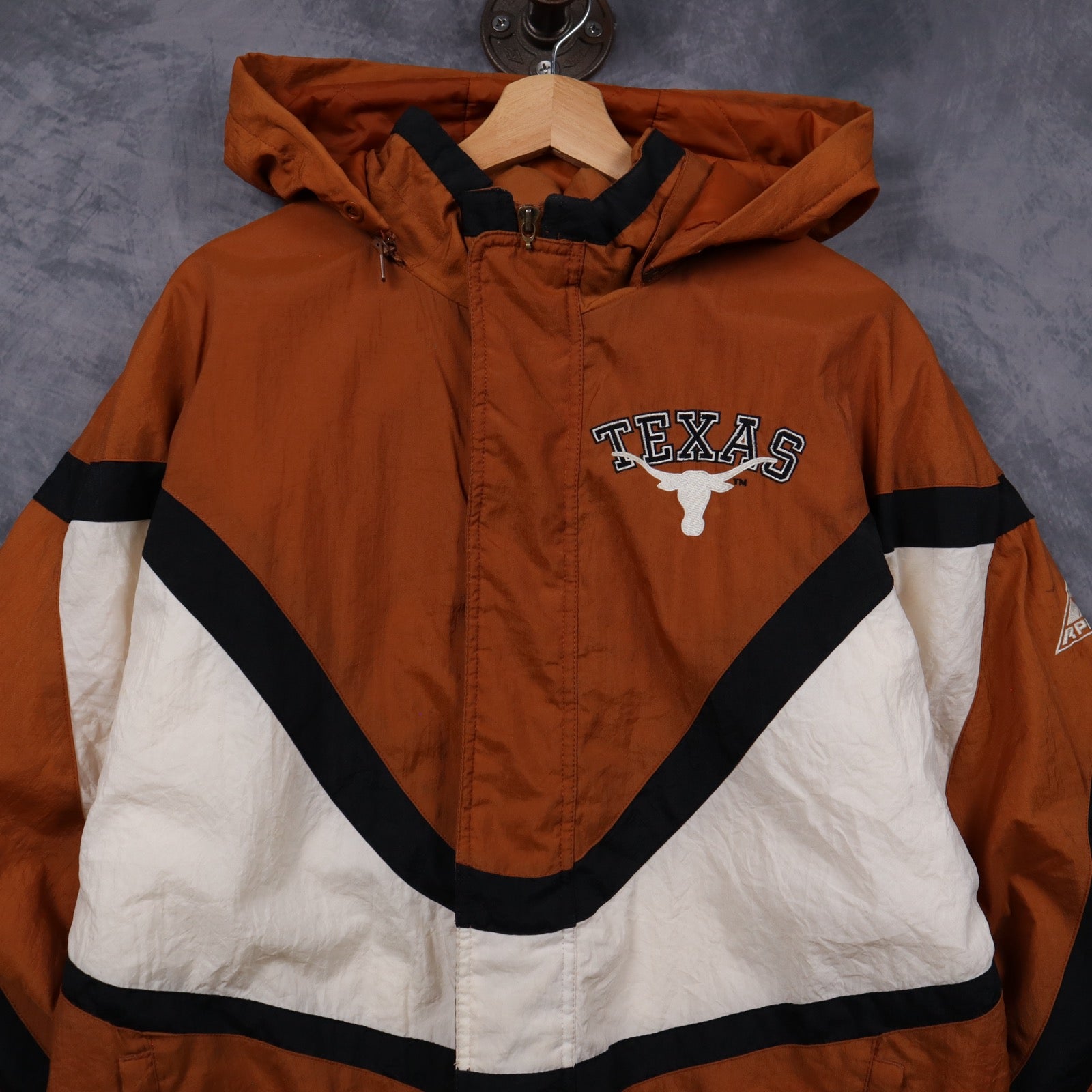 90s Burnt Orange Texas Longhorns Apex One Hooded Jacket 5930