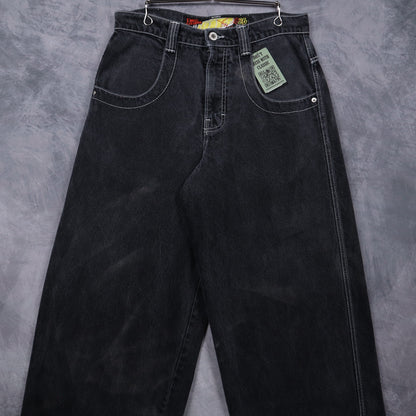 00s Faded Black JNCO Barrel Caliber 26 Wide Leg Jeans 5085