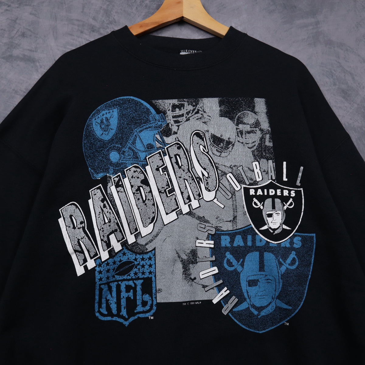 1991 Black Raiders NFL Crewneck Sweatshirt 6534