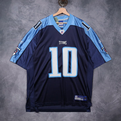 00s Navy Blue Tennessee Titans Vince Young #10 Reebok NFL Jersey 6574
