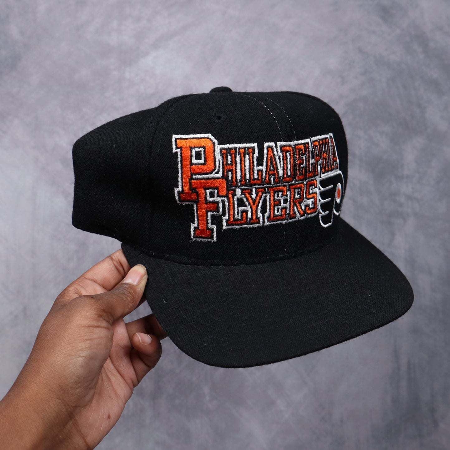 90s Black Philadelphia Flyers Starter Snapback Hat 5617
