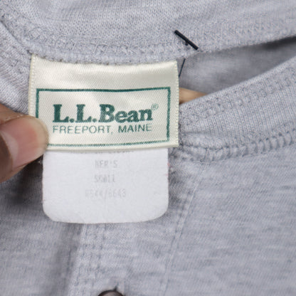 90s Heather Grey L.L. Bean Long Sleeve Henley Shirt 5134