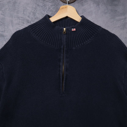 Early 2000s Navy Polo Jeans Company Quarter Zip Sweater 5403