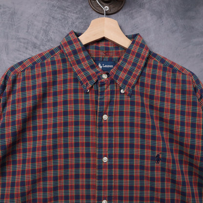 90s Red Plaid Ralph Lauren Blake Long Sleeve Button Up Shirt 5408