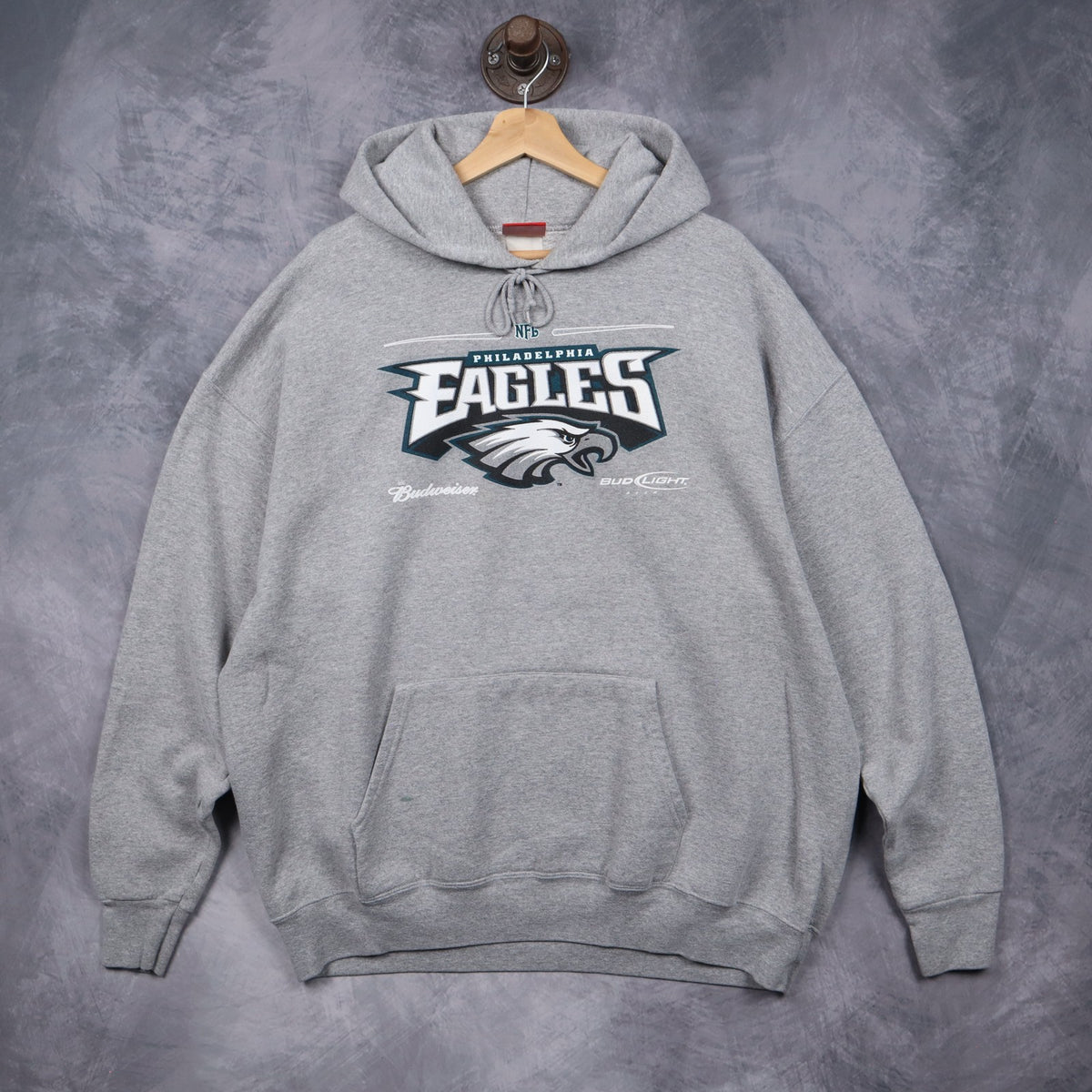 Early 00s Grey Philadelphia Eagles Budweiser Hoodie 6450