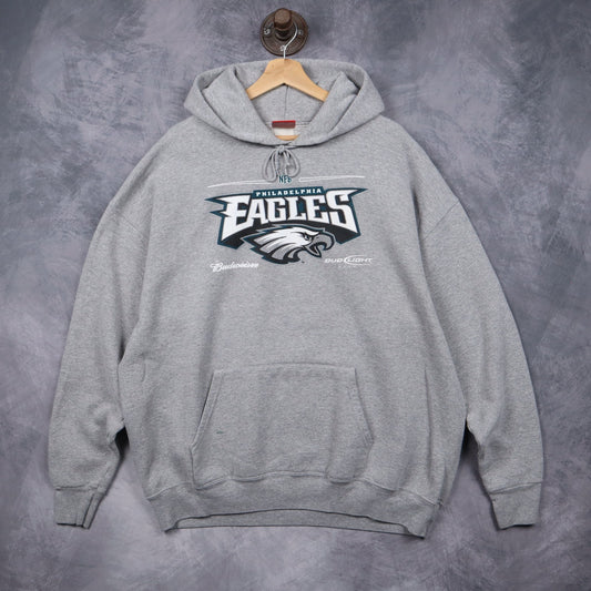 Early 00s Grey Philadelphia Eagles Budweiser Hoodie 6450