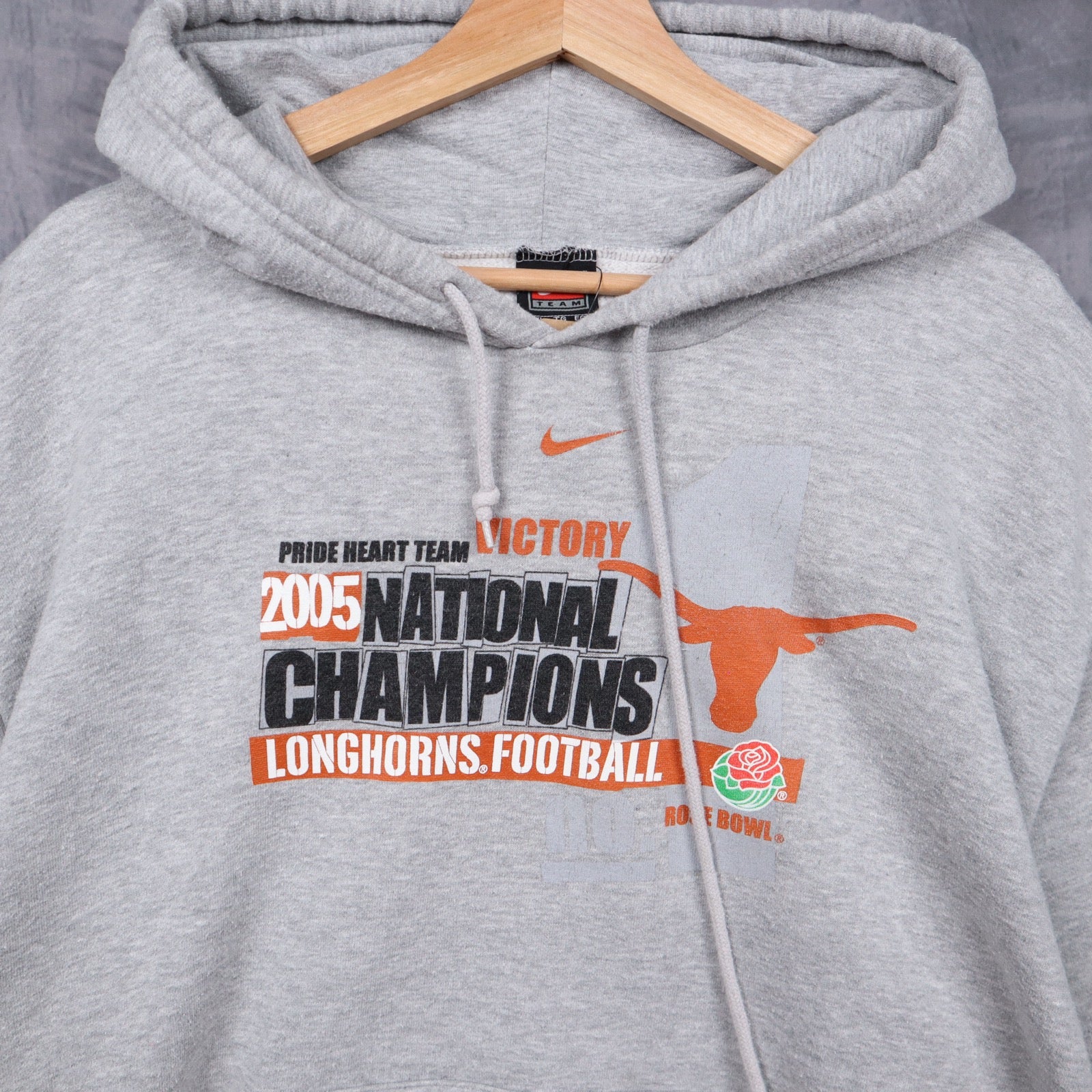 2005 Grey Texas Longhorns National Champions Nike Hoodie 5653