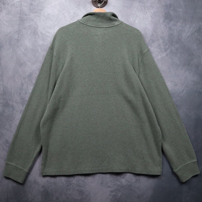90s Sage Green Polo Ralph Lauren Quarter Zip Sweatshirt 4708