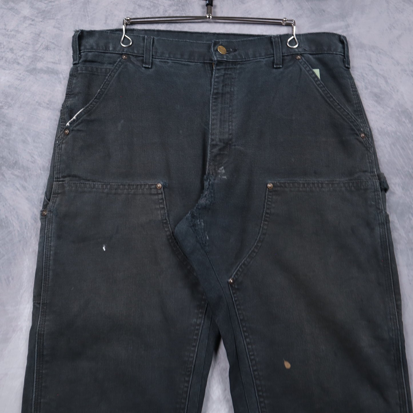 00s Faded Black Carhartt Double Knee Carpenter Work Pants 5084
