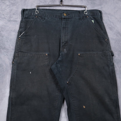 00s Faded Black Carhartt Double Knee Carpenter Work Pants 5084