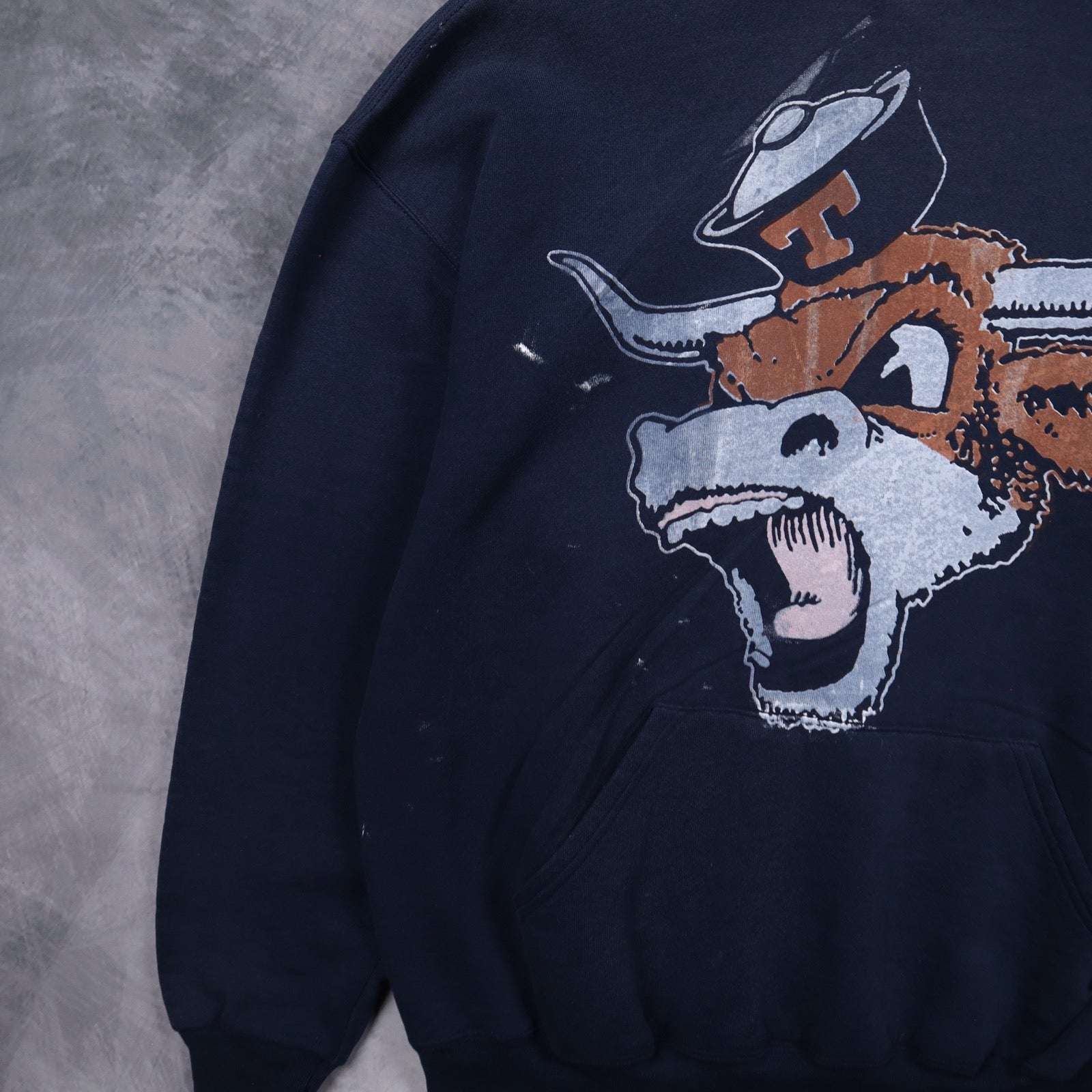 90s Navy Blue University of Texas Longhorns Hoodie 5672