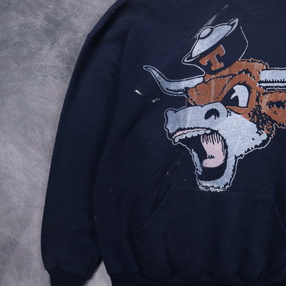 90s Navy Blue University of Texas Longhorns Hoodie 5672