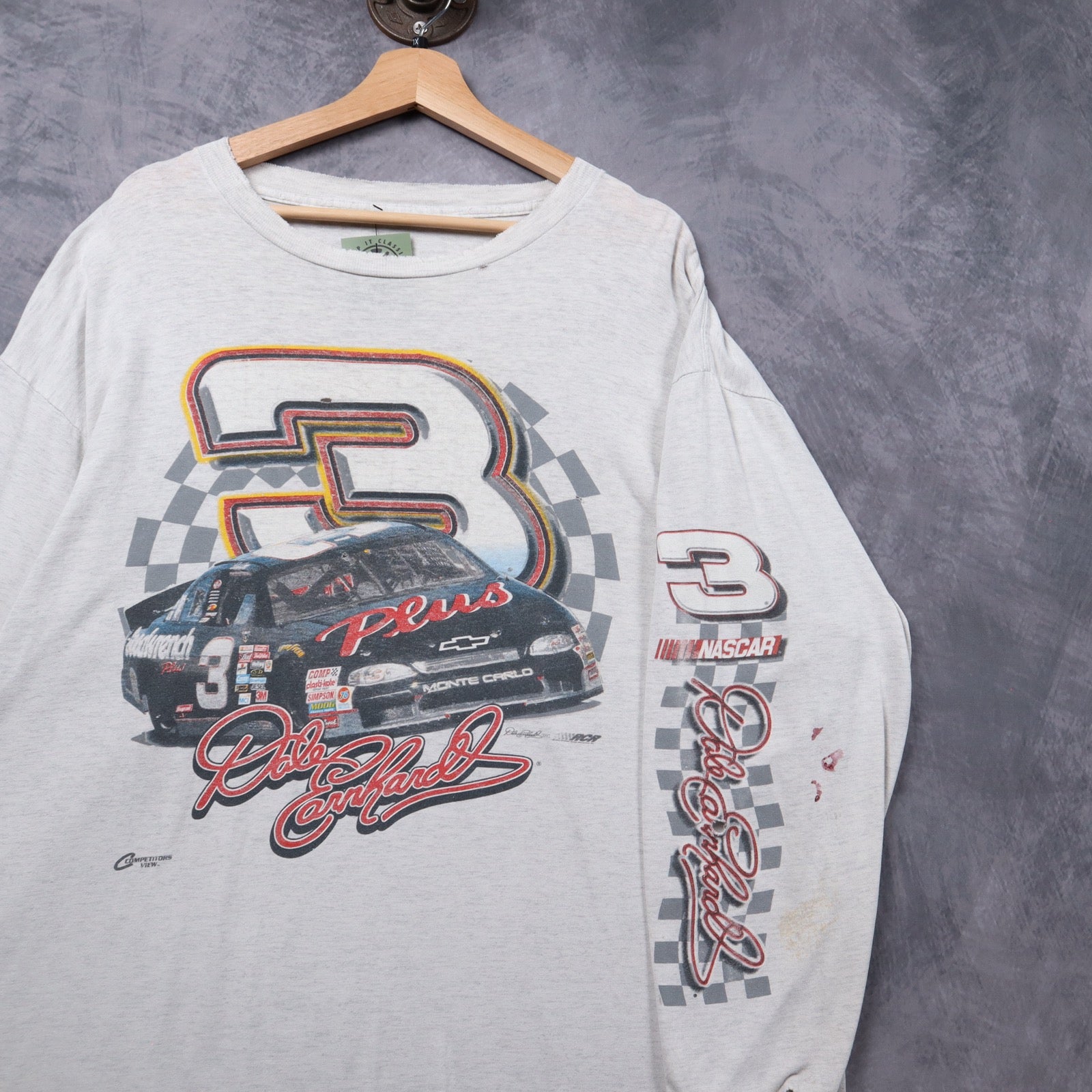 Late 90s Heather Grey Dale Earnhardt #3 NASCAR Long Sleeve Shirt 5353