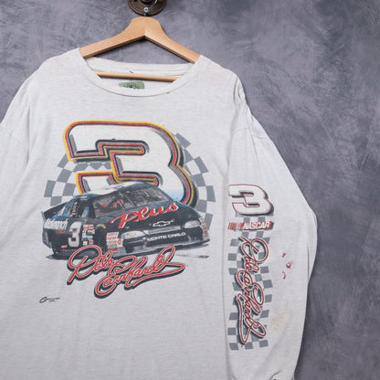 Late 90s Heather Grey Dale Earnhardt #3 NASCAR Long Sleeve Shirt 5353