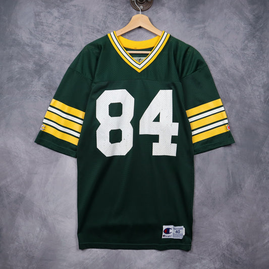 90s Green Green Bay Packers Sharpe #84 Champion Jersey 6671