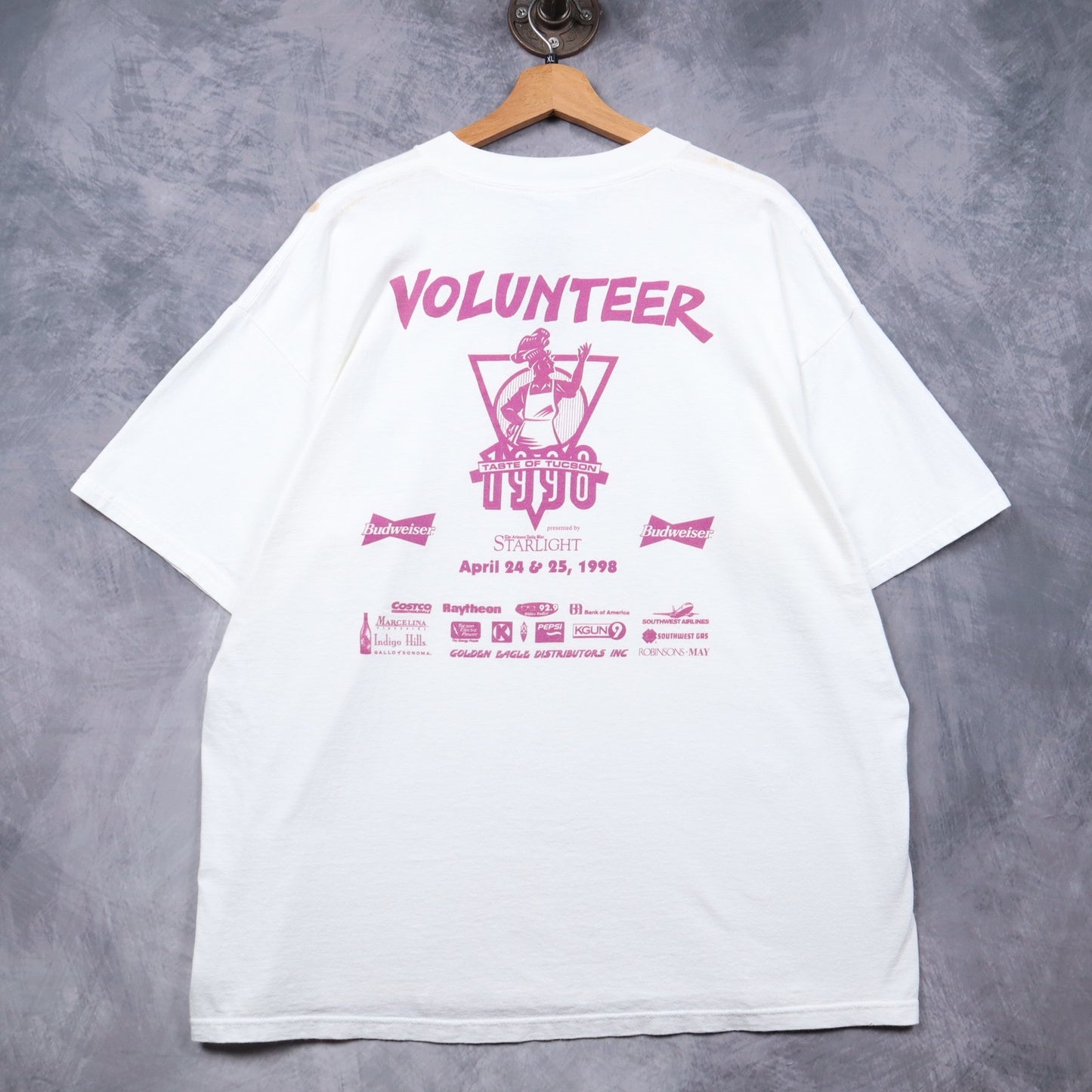 1998 White Budweiser Peace Love Shirt 4841