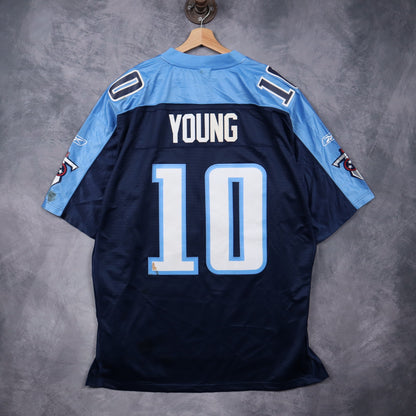 00s Navy Blue Tennessee Titans Vince Young #10 Reebok NFL Jersey 6572