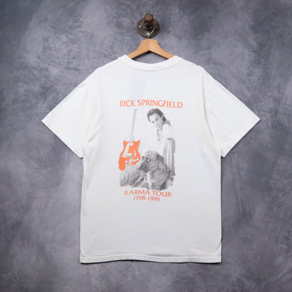 1998 White Rick Springfield Karma Tour Shirt 5343