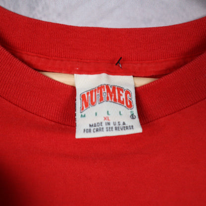 90s Red Chicago Blackhawks Nutmeg Mills Shirt 4693