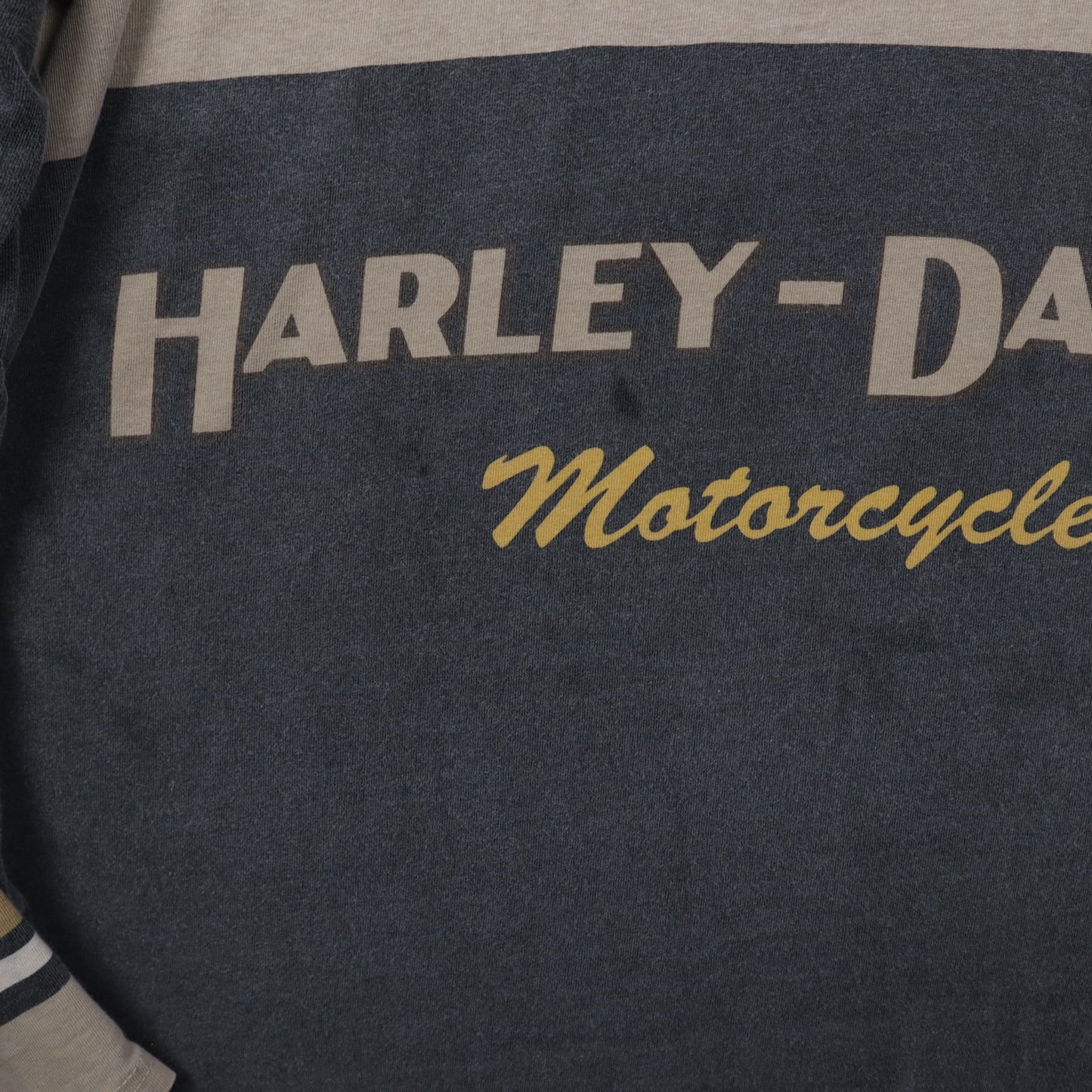 Early 2000s Tan & Grey Harley Davidson Motorcycles Quarter Zip Long Sleeve 5141