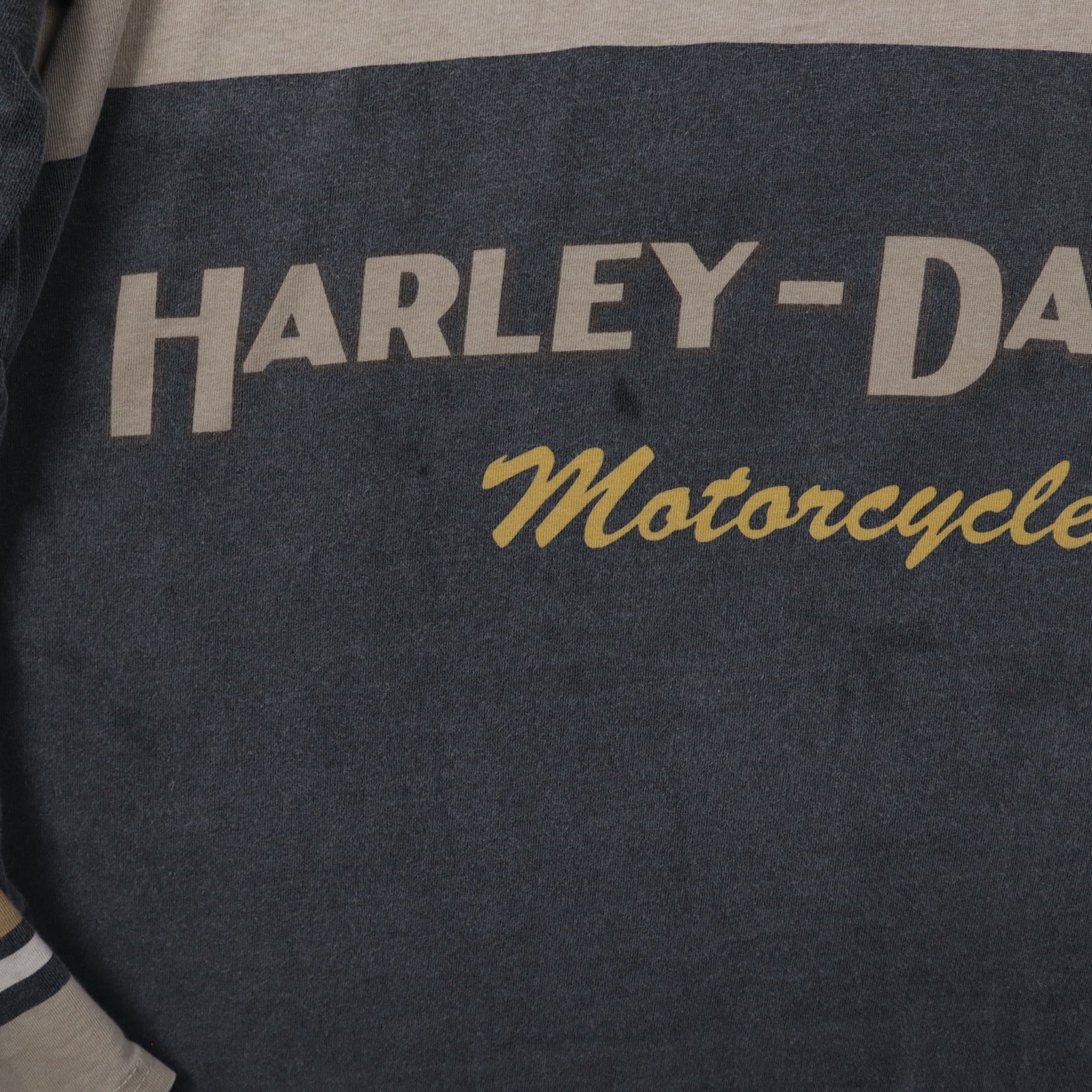 Early 2000s Tan & Grey Harley Davidson Motorcycles Quarter Zip Long Sleeve 5141