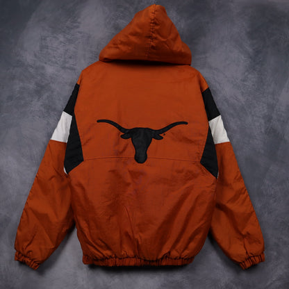 90s Orange Texas Longhorns Hooded Puffer Jacket 5929