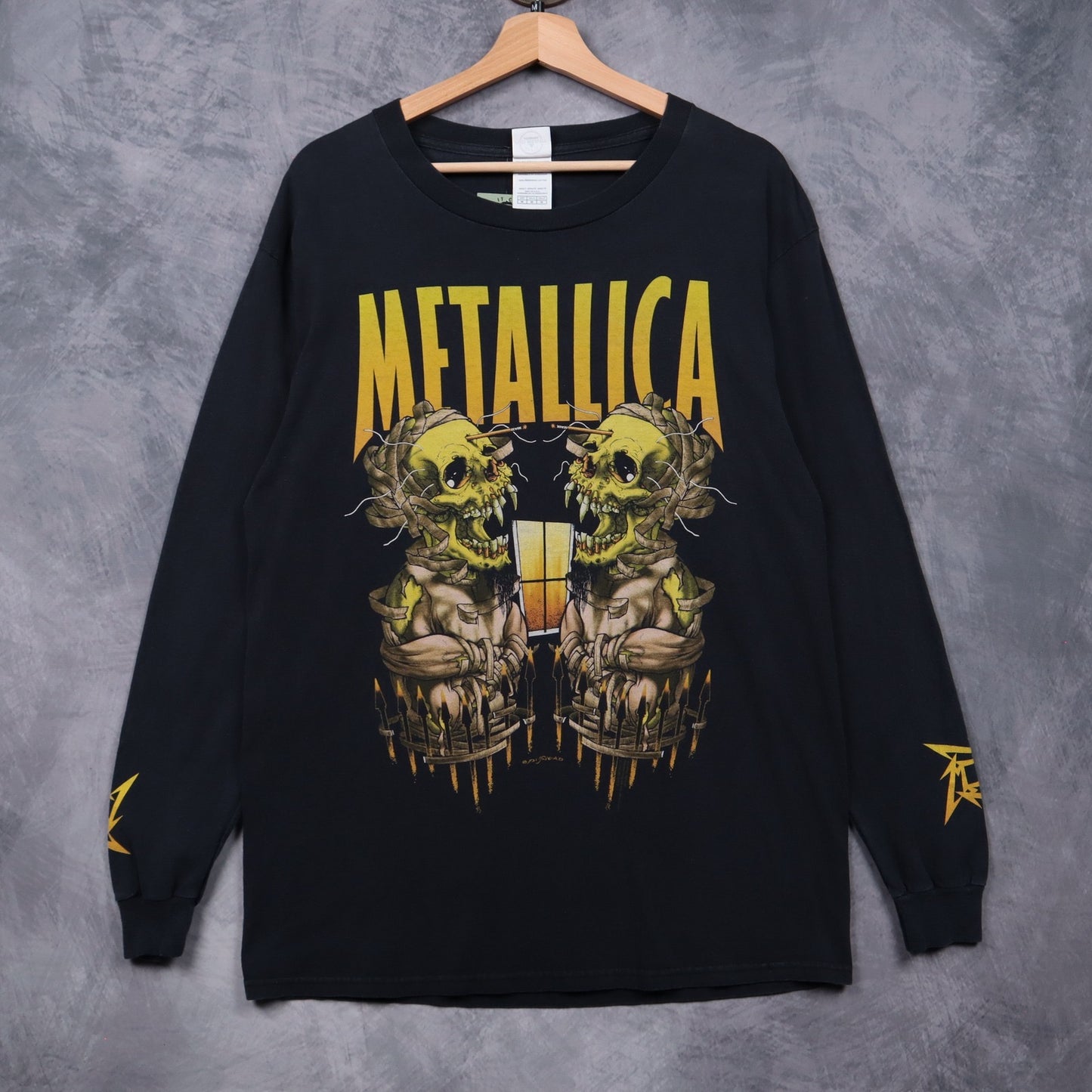 00s Black Metallica Skull Pushead Long Sleeve Shirt 4970