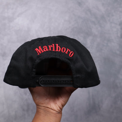 90s Black Marlboro Team Penske Racing Snapback Hat 7342
