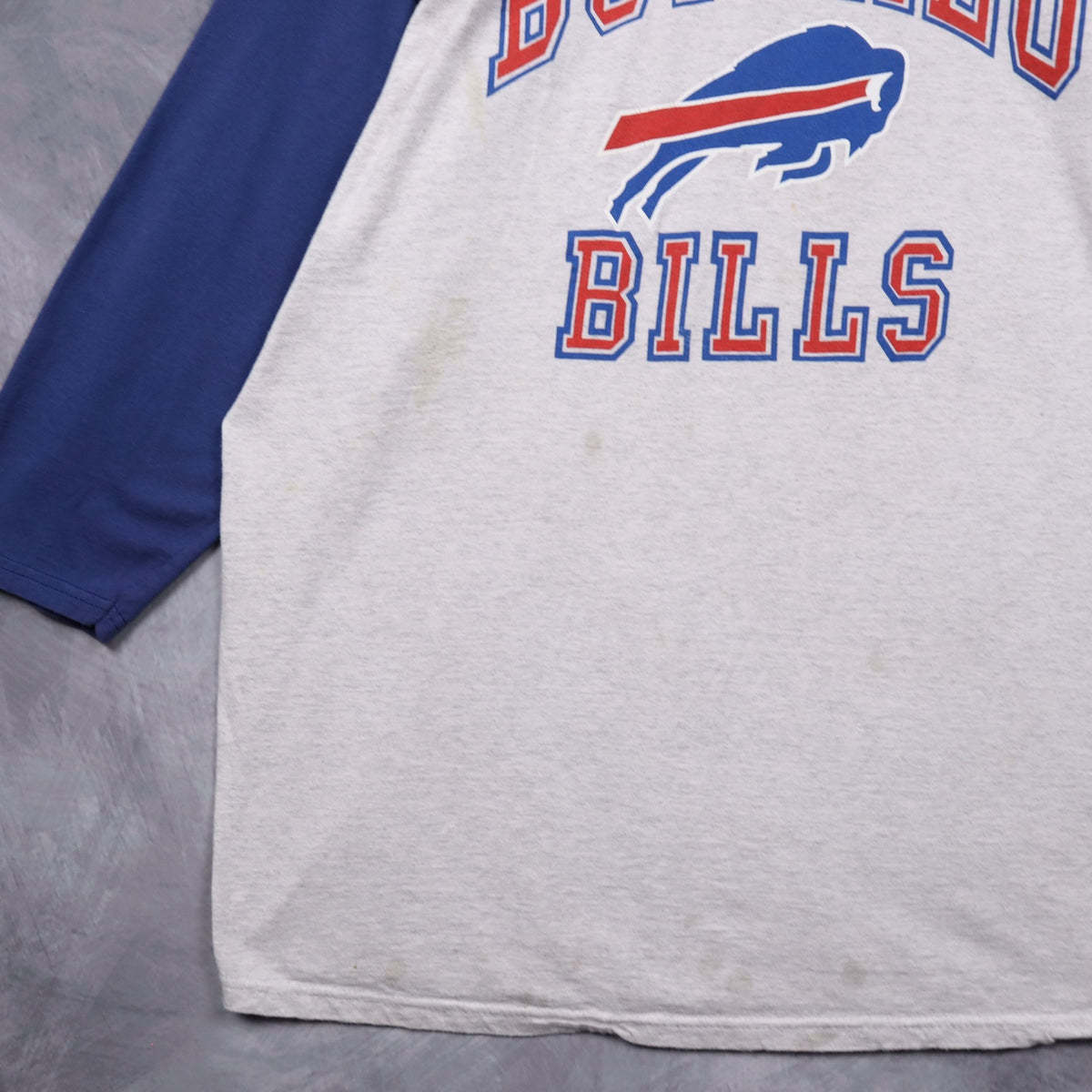 90s Grey Buffalo Bills Raglan Shirt 6584